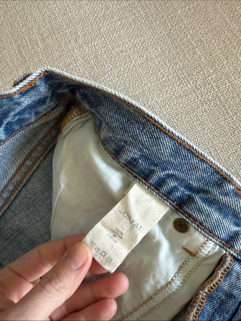 THE GREAT. Light Blue Straight Denim Skirt - Picture 6 of 6